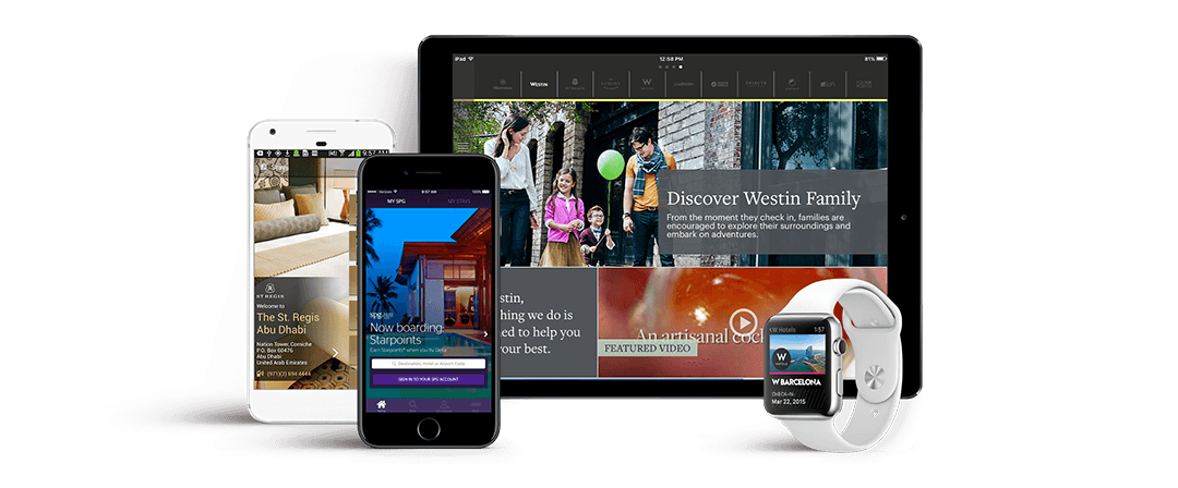 Apple, Android, wearables showing the Starwood app