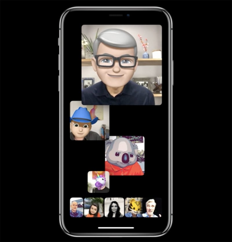 Tim Cook and other Apple employees using Facetime and the new memojies