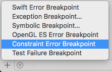using constraint error breakpoint instead of using UIViewAlertForUnsatisfiableConstraints