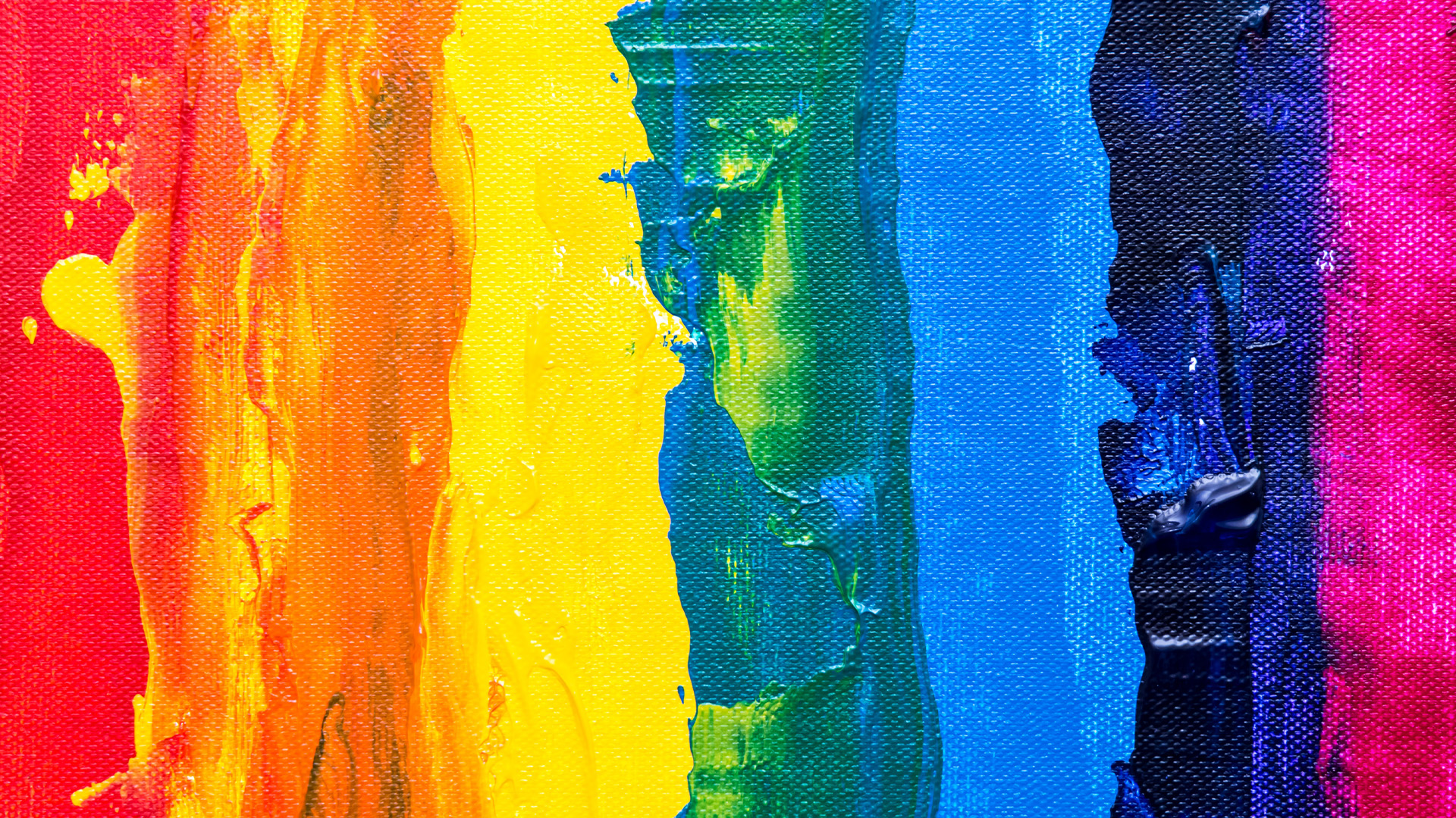 Rainbow painted on canvas