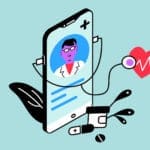 Illustrated phone with Doctor profile active